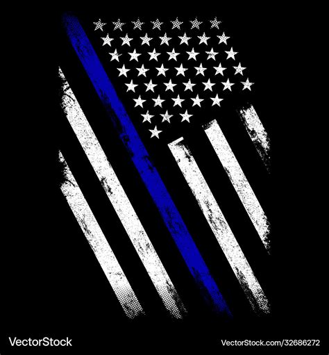 Thin blue line flag - police officer Royalty Free Vector