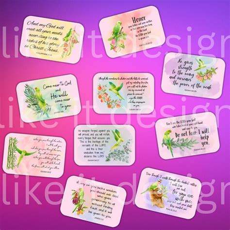 20 Printable Scripture Cards: Vol 2 God's Promises Niv,scripture Memory Memorization Bookmarks ...