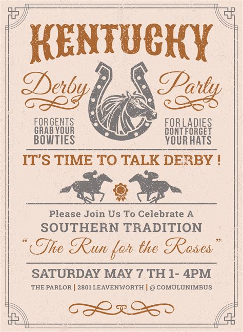 Free Printable Kentucky Derby Party Invitations