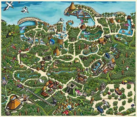 Xcaret Park Map | México, Yucatan, Mapas