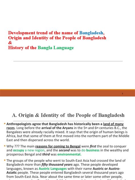 Lecture 3 Origin of The Name of Bangladesh, Bangla Language & People of ...