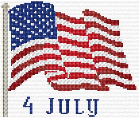 USA Flag American Flag Cross Stitch Pattern PDF Pattern Digital Download Counted Cross Stitch ...