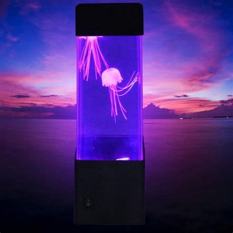 Table Motion Jellyfish Lamp Aquarium LED Tank Desk Lamp Night Light ...