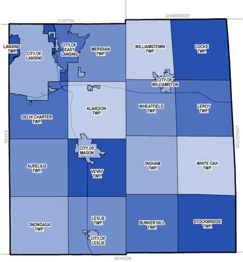 Ingham County Township Map - United States Map States District