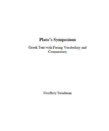 Plato's Symposium PDF - By Plato (FREE DOWNLOAD)