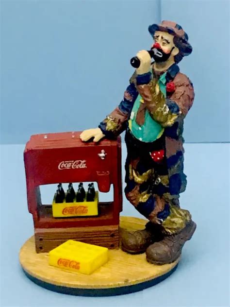 COCA COLA AT The Red Cooler Emmet Kelly Clown Figurine Limited Edition ...