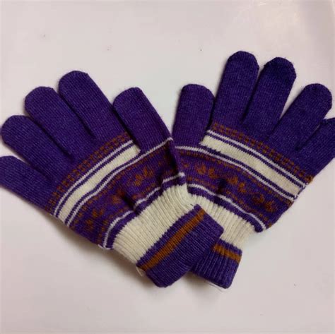 Stretch Knit Winter Warm Gloves Embroidery Wool Knitting Glove For Men ...