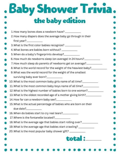 65+ Fun Baby Shower Trivia Questions to Use at Your Next Baby Shower ...