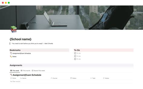 School | Notion Template by SL | Notion Template