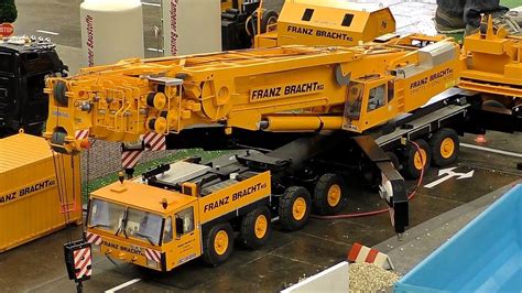 HUGE RC SCALE MODEL CRANE TRUCK FRANZ BRACHT KG DEMAG AC-1200 AT WORK AMAZING / Intermodellbau ...