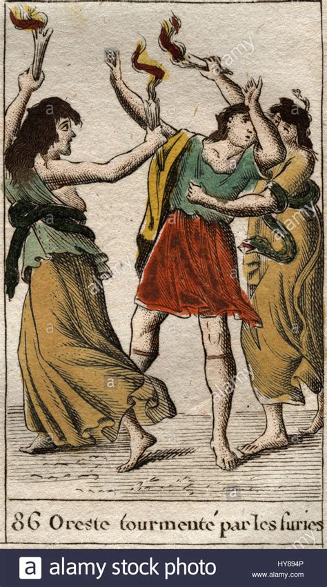 Orestes pursued by the Erinyes (or Furies) for revenging the death of Stock Photo, Royalty Free ...