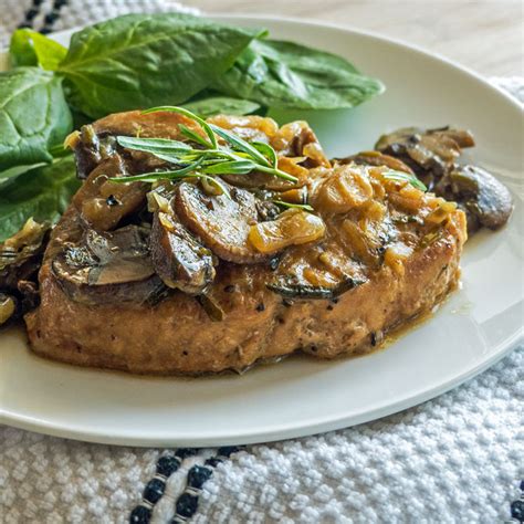 Cooking Weekends: Baked Pork Sirloin Chops with Mushroom Tarragon Sauce