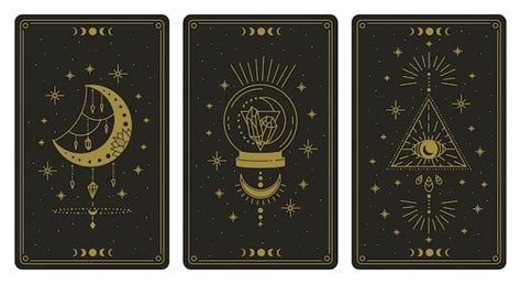 Premium Vector | Magical tarot cards. Magic occult tarot cards ...