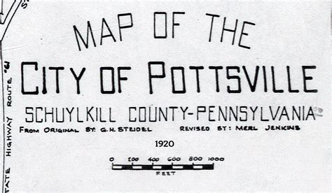 1920 Map of Pottsville Schuylkill County Pennsylvania | Etsy