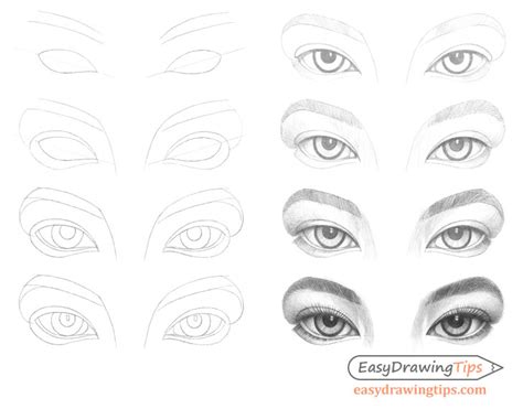 Real Eyes Drawing Step By Step : Realistic Eyes Pencil Drawing Tutorial ...