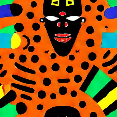 Black Power Art with Vibrant Colors and Repeating African Mask Pattern · Creative Fabrica