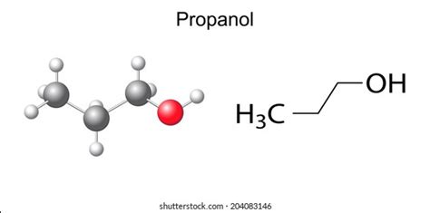 Structural Chemical Formula Propanol 1-propanol Molecule Stock Vector (Royalty Free) 204083146 ...