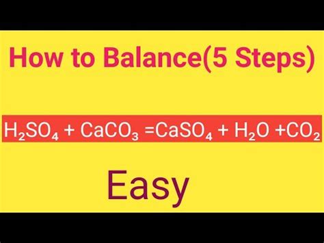 H2SO4 + CaCO3 =CaSO4 + H2O +CO2 Balanced Equation||Calcium Carbonate ...