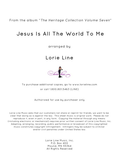 Jesus Is All The World To Me By Will Thompson - Digital Sheet Music For Score - Download & Print ...