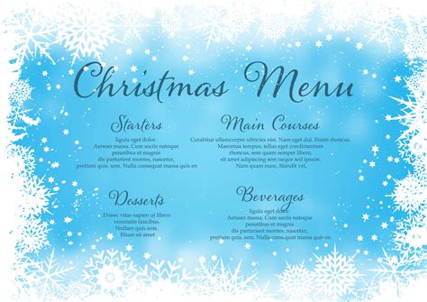 Christmas menu background with snowflake border design 13280185 Vector Art at Vecteezy