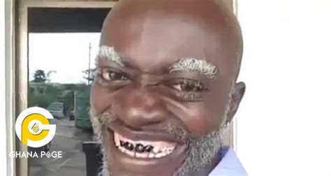 Step by step on how Kwadwo Nkansah Lilwin makes his own old man makeup face in movies