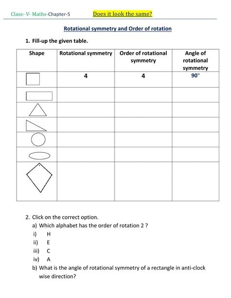 Rotational Symmetry 339366 | BBehera09 | Live Worksheets