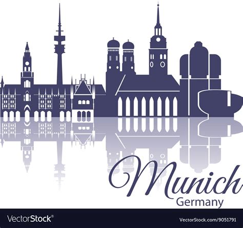 Munich skyline detailed silhouette trendy Vector Image