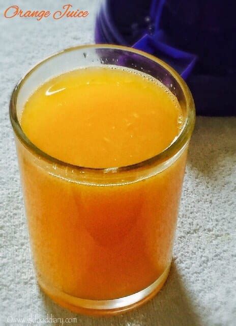 Orange Juice Recipe for Babies, Toddlers and Kids