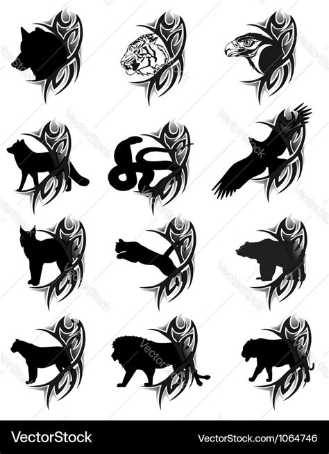 Animals tattoo Royalty Free Vector Image - VectorStock