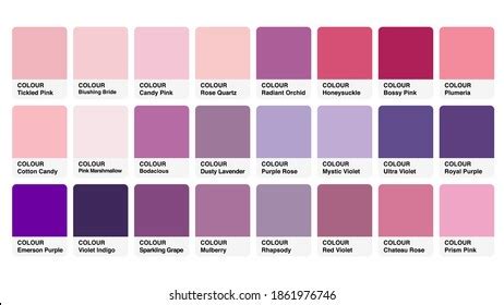 Pantone Pink Color Chart