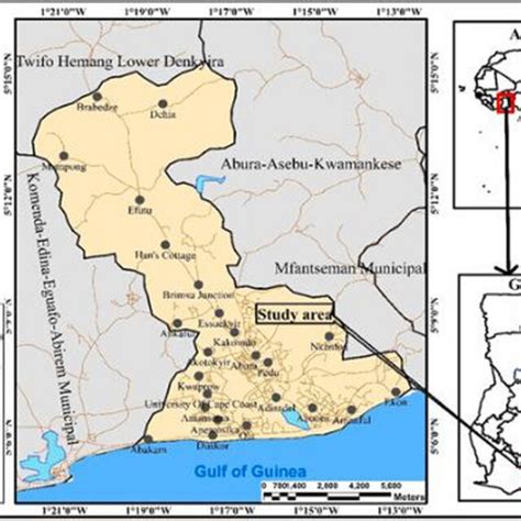 Physical map of the Cape Coast Metropolis. Source: Ghana Statistical ...