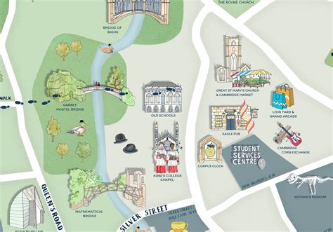 Illustrated campus map for the University of Cambridge - Blog - Katherine Kannon Illustration