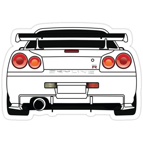 "Nissan GTR R34 Black" Stickers by AutomotiveArt | Redbubble