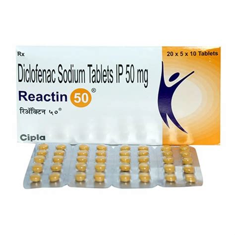 Reactin Diclofenac Sodium Tablet, 1000 Tablets Pack, 50 mg at Rs 25 ...