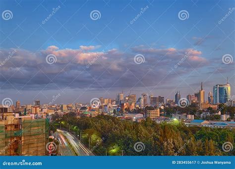 Nairobi Skyline in the Evening Editorial Photography - Image of evening, hour: 283455617