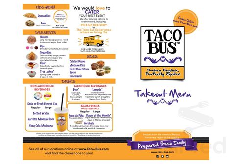 Taco Bus menu in Lutz, Florida, USA