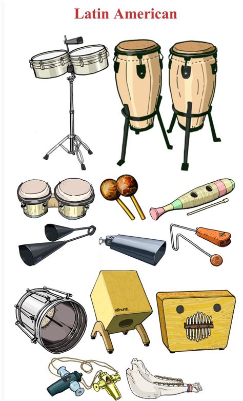 the latin american musical instruments are shown in this image, and there is also an ...