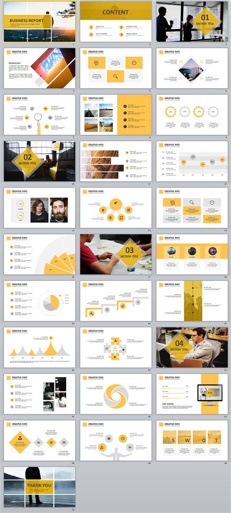 31+ Best yellow business report PowerPoint template on Behance