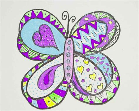 Butterfly Doodle Coloring Page