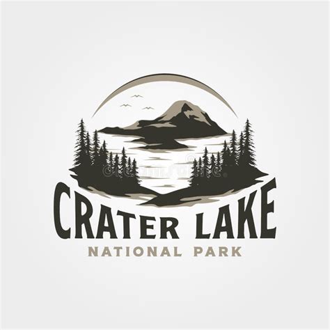 Crater Lake National Park Logo Vector Vintage Illustration Design Stock ...