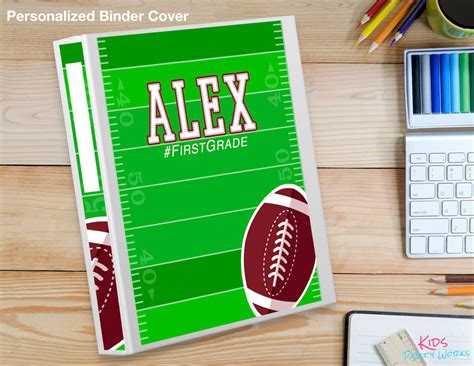 PRINTABLE BINDER COVERS-1 Personalized Binder Cover-football | Etsy