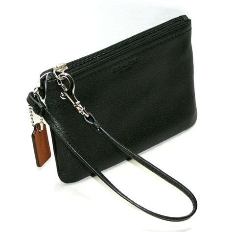 Coach Park Leather Small Wristlet Black #51763 | Coach 51763