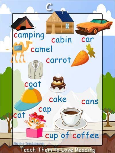 'c' words phonics poster - Free Download! | Phonics posters, English phonics, Phonics practice