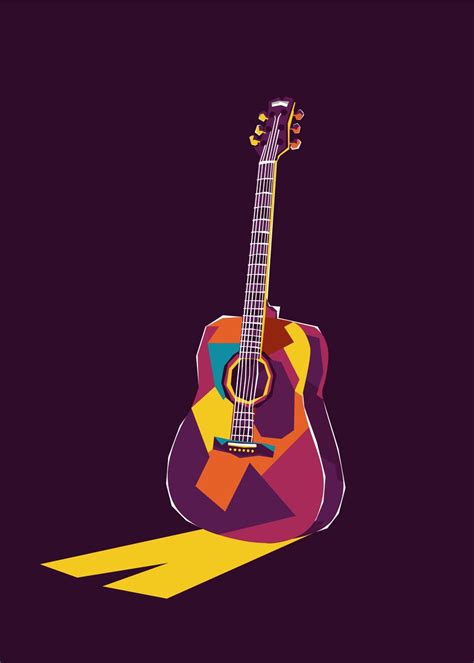 'Guitar pop art' Poster, picture, metal print, paint by Editinkamu ...