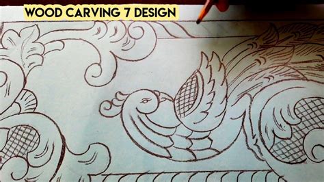 Amazing wood carving design|carving drawing by UP wood art - YouTube