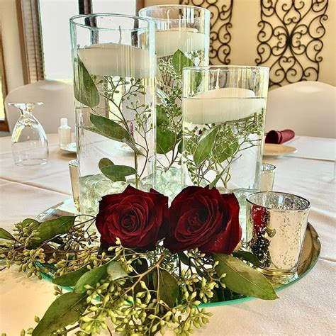 Burgundy wedding centerpiece for wedding | Burgundy wedding centerpieces, Candle wedding ...