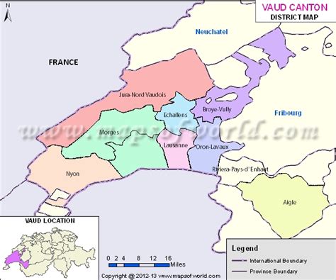 Map Vaud | Canton Vaud Map