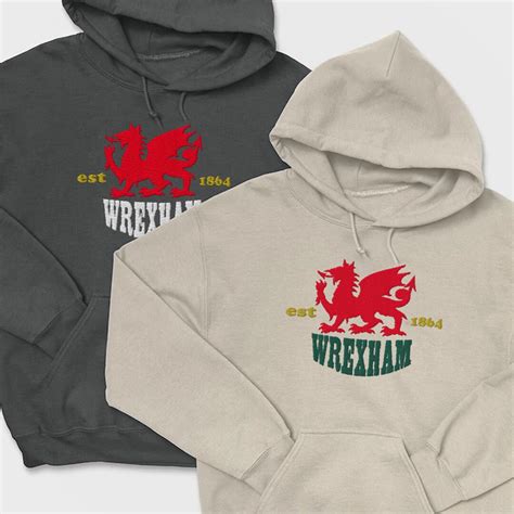 Embroidered Wrexham FC Shirt Sweater Hoodie Wrexham 2023 - Etsy