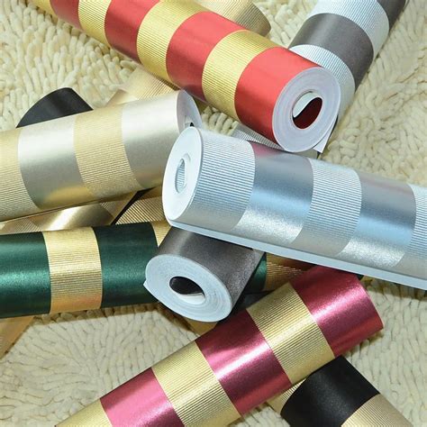 Free shipping 8 colors stripe Pattern golden foil wallpaper for living room bedroom gold foil ...