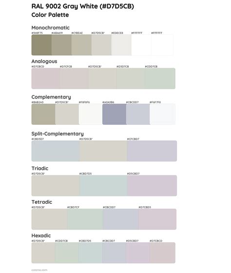 RAL 9002 Gray White color palettes - colorxs.com